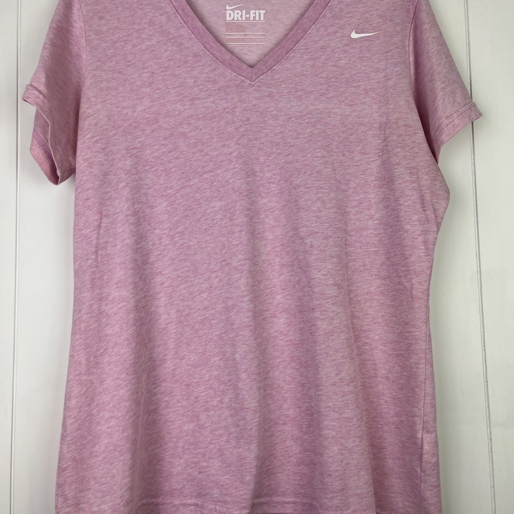 Nike Women's Dri-Fit Light Pink V-Neck Tee
